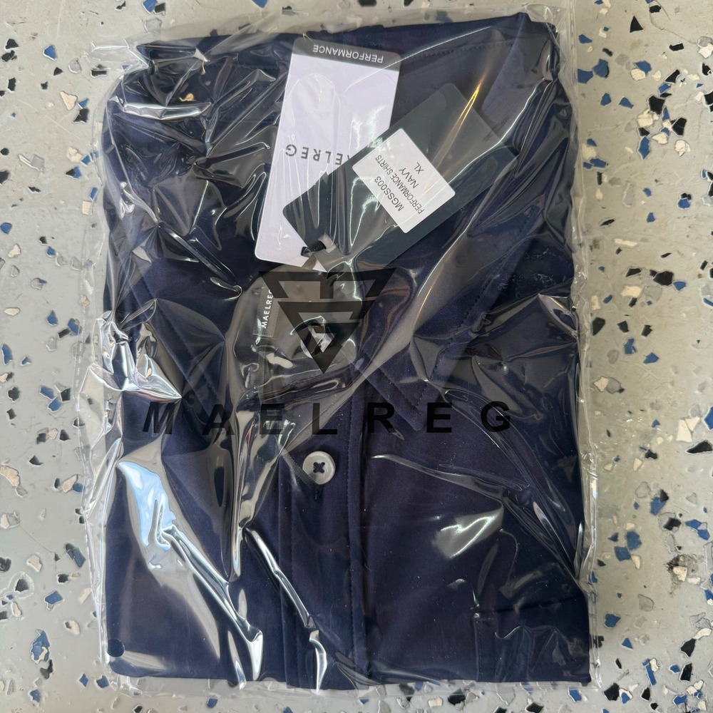 Maelreg Performance Shirt Mens XL Navy Blue‎ Dress Long Sleeve New